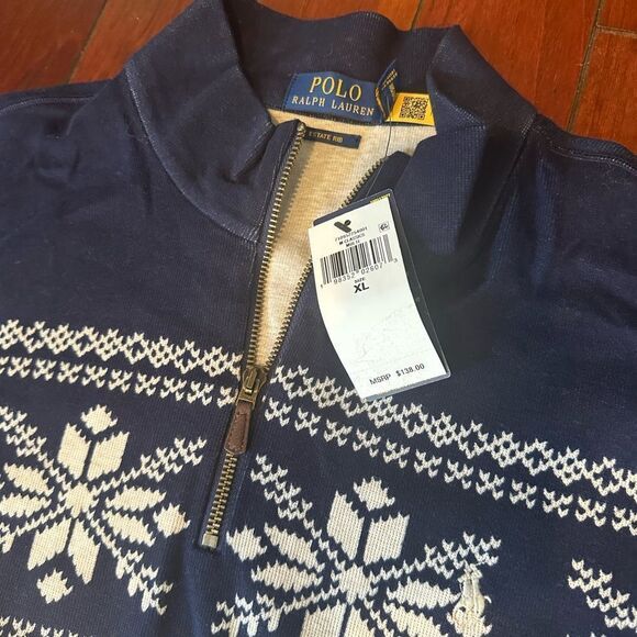 Polo Ralph Lauren Men's Snowflake Estate-Rib Pullover with Nordic Pattern - Picture 6 of 7